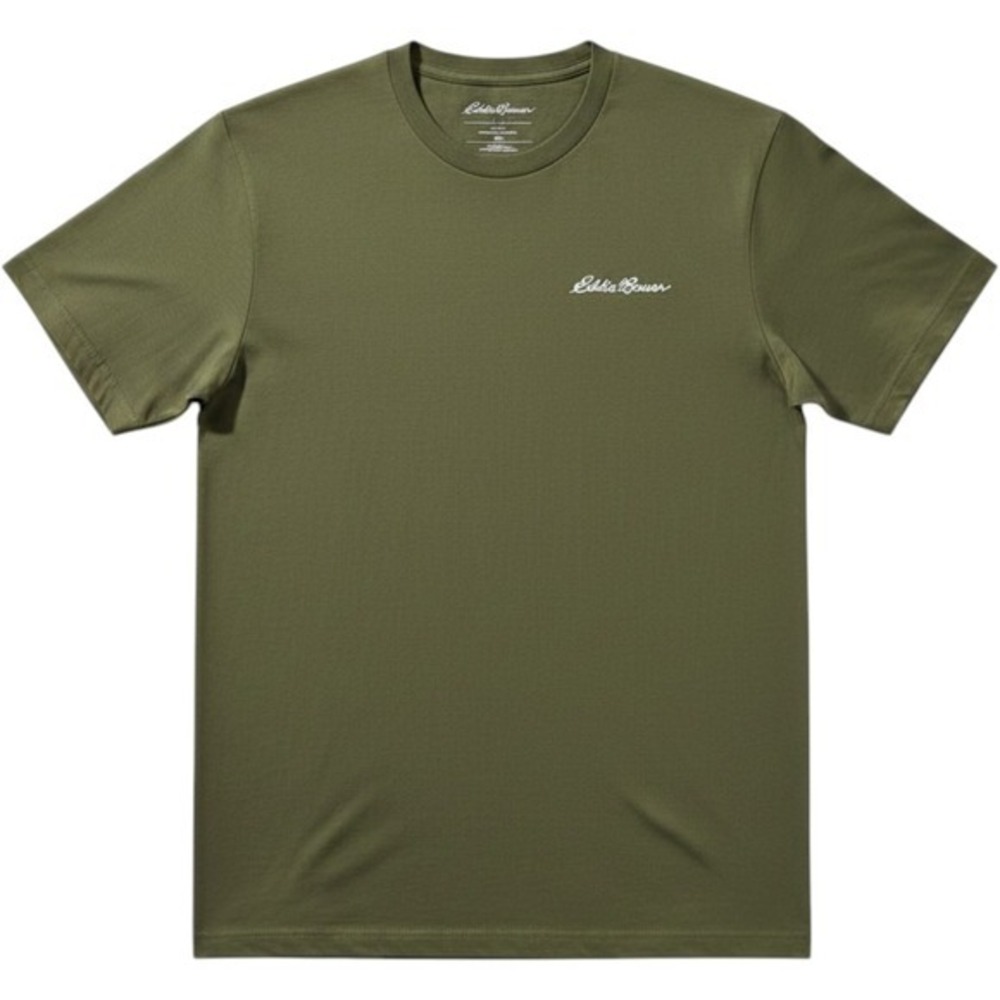 Eddie Bauer Mens Tall Large Olive Green Graphic T-Shirt More Bauer To You Cotton